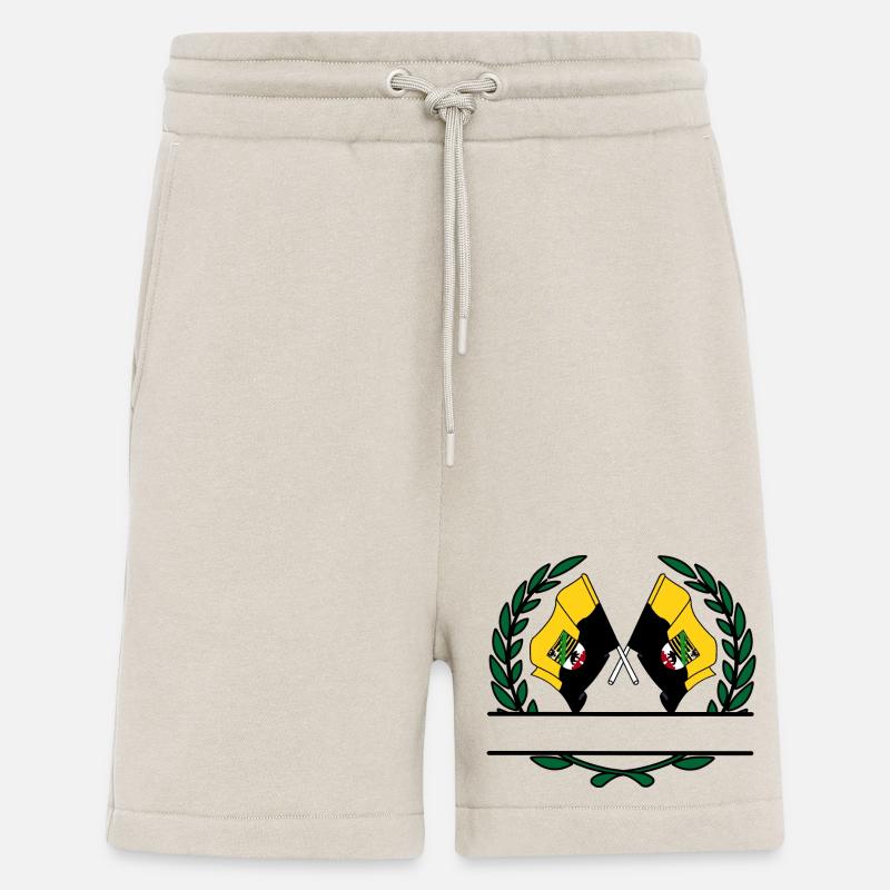 Drapeaux saxe-anhalt couronne de laurier bannière - Short bio décontracté fabriqué en UE - WARM CLAY