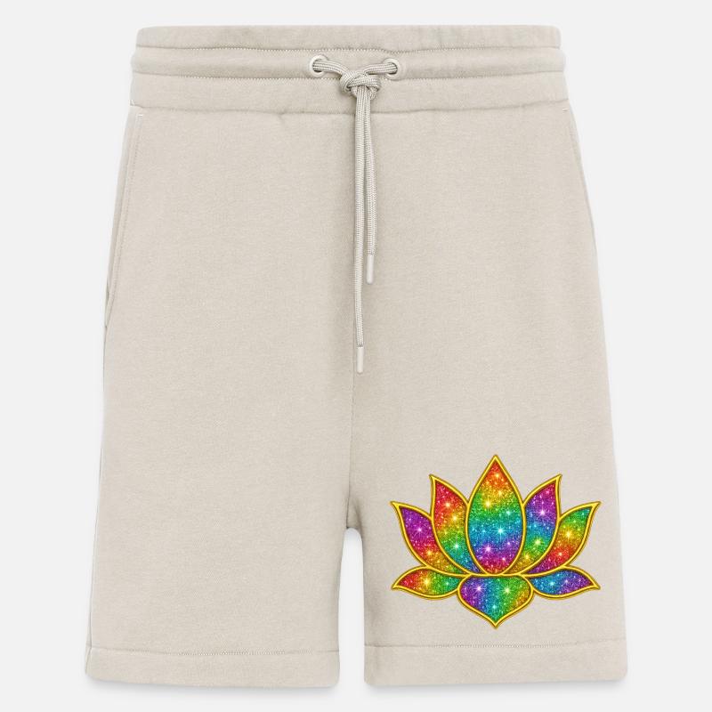 Funkelnder Lotus in Regenbogenfarben - Shorts - made by SPREAD - WARM CLAY