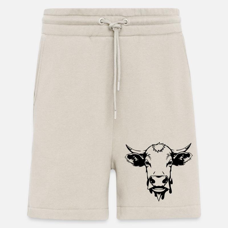 Kuh schwarz Kuhkopf Geschenk - Shorts - made by SPREAD - WARM CLAY