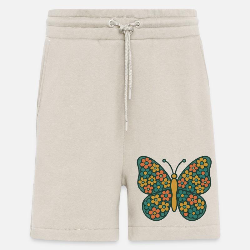 Papillon aux ailes de fleurs - Short bio décontracté fabriqué en UE - WARM CLAY