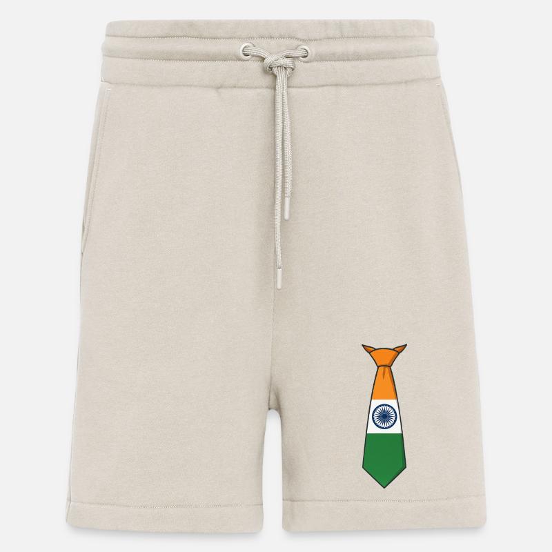 Cravate de l’Inde – Drapeau - Short bio décontracté fabriqué en UE - WARM CLAY