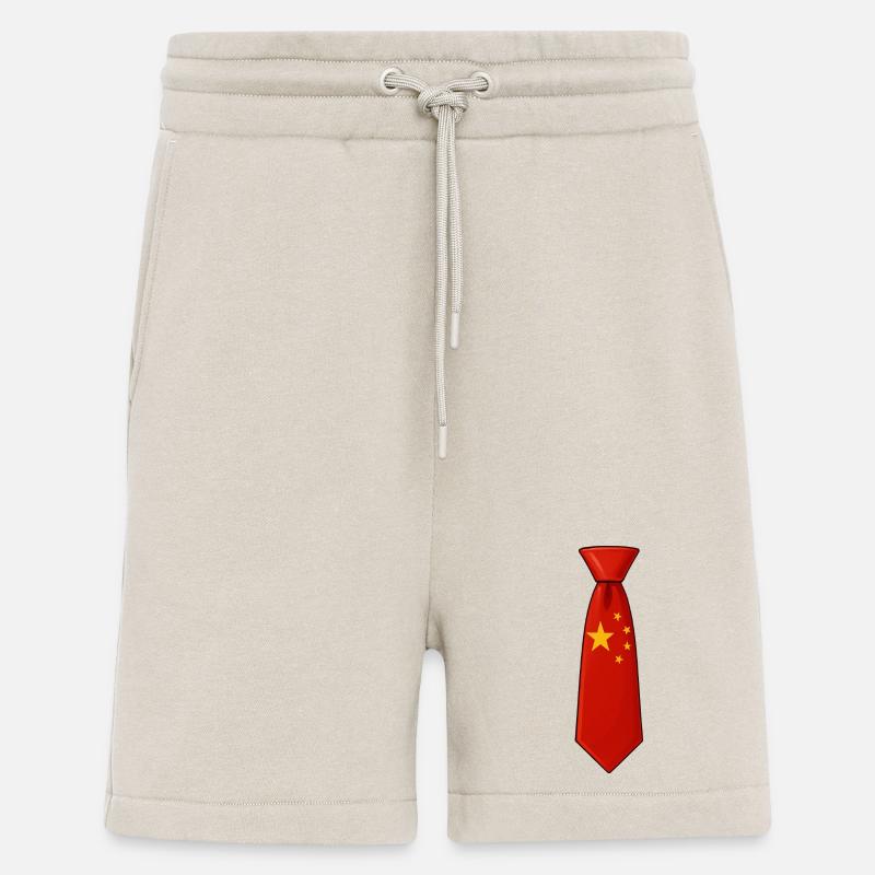 Cravate chinoise – Conception du drapeau - Short bio décontracté fabriqué en UE - WARM CLAY