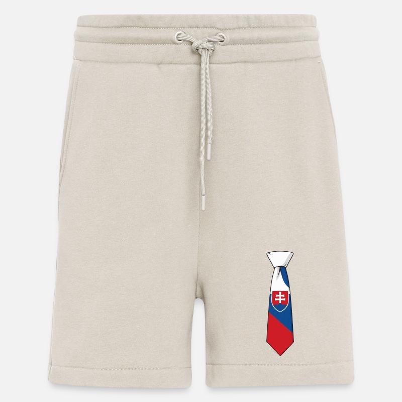 Cravate Slovaquie – Conception du drapeau - Short bio décontracté fabriqué en UE - WARM CLAY