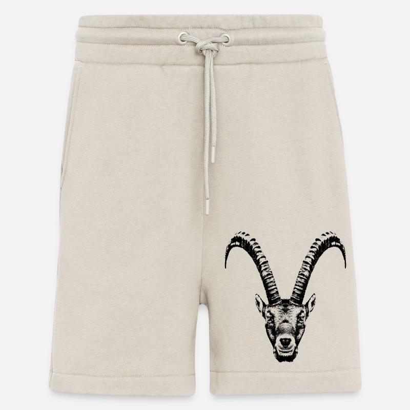Steinbock / Kopf / Ibex / frontal - Shorts - made by SPREAD - WARM CLAY