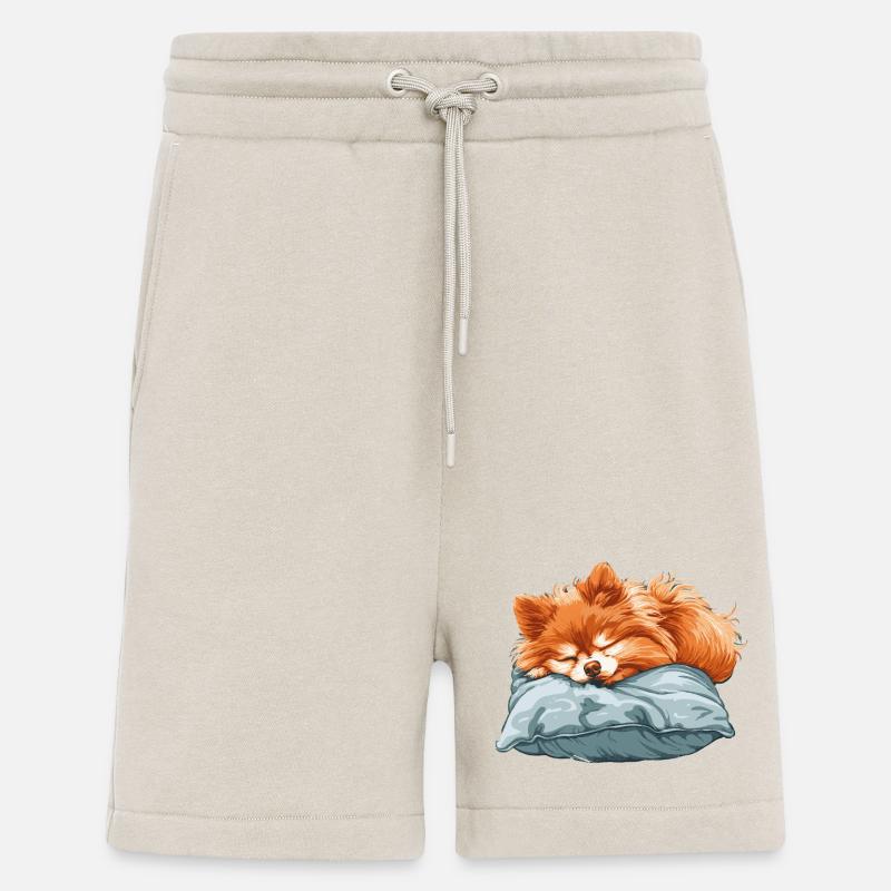 Sleeping Spitz on pillow - Shorts - made by SPREAD - WARM CLAY