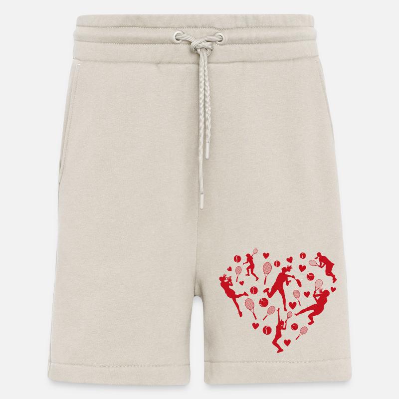 Silhouettes de cœurs de tennis - Short bio décontracté fabriqué en UE - WARM CLAY