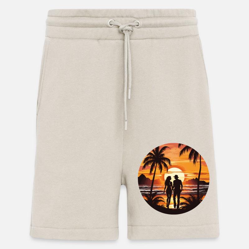 Plage Coucher de soleil - Short bio décontracté fabriqué en UE - WARM CLAY