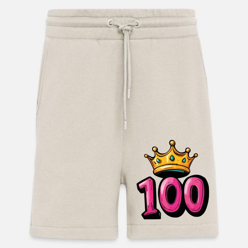 Couronne à 100 chiffres - Short bio décontracté fabriqué en UE - WARM CLAY