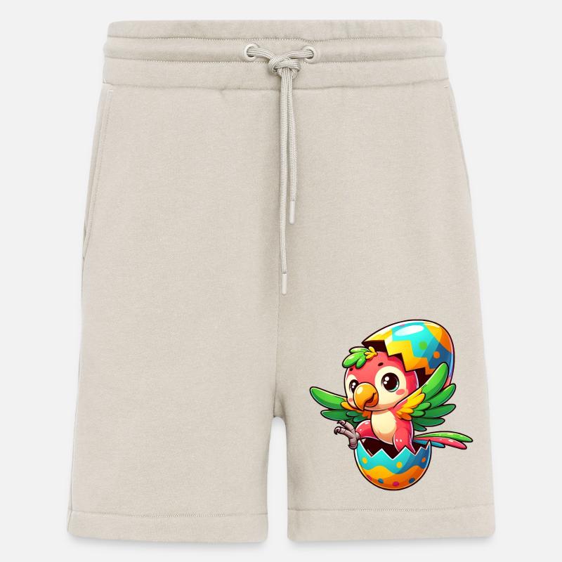 Easter Parrot Hatches from Egg - Shorts - made by SPREAD - WARM CLAY