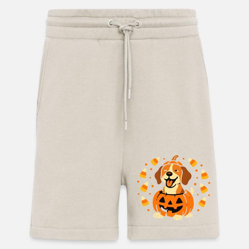 Beagle Citrouille Joyeuse - Short bio décontracté fabriqué en UE - WARM CLAY