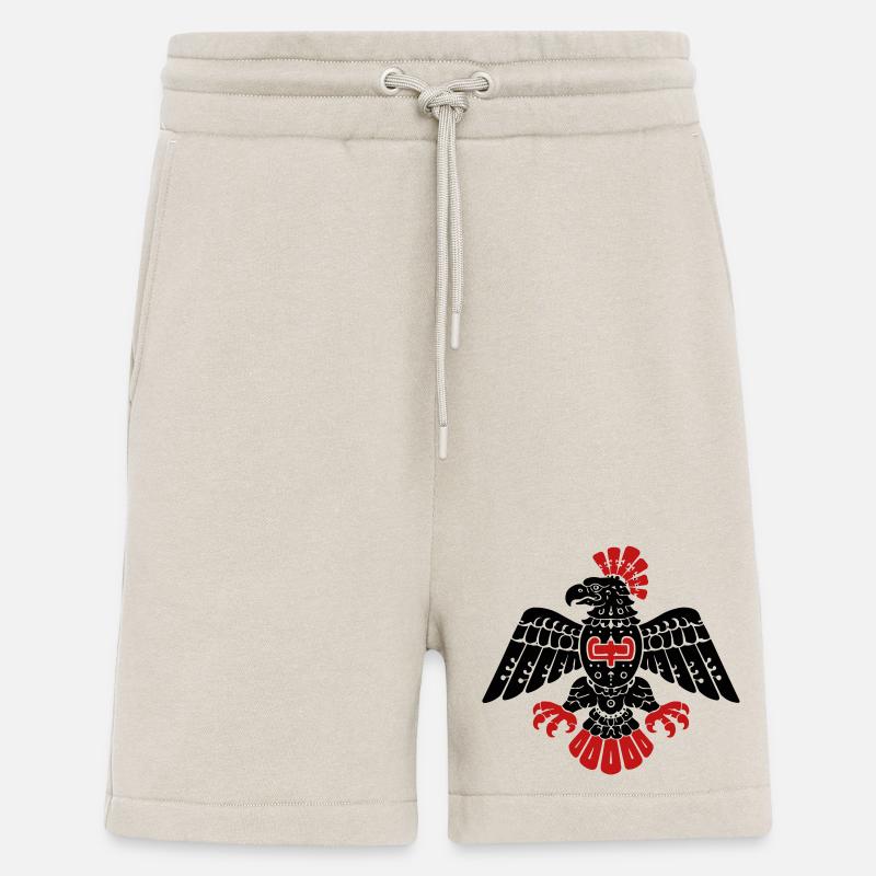 Aztec Eagle Totem Pattern - Shorts - made by SPREAD - WARM CLAY
