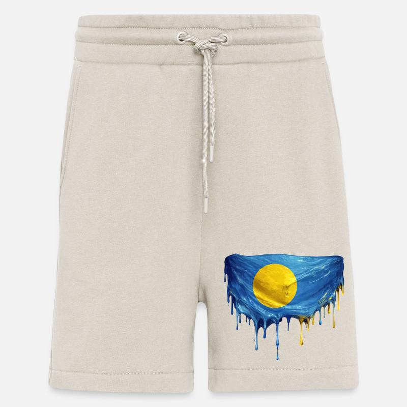 Drapeau Dégoulinant de Palaos - Short bio décontracté fabriqué en UE - WARM CLAY
