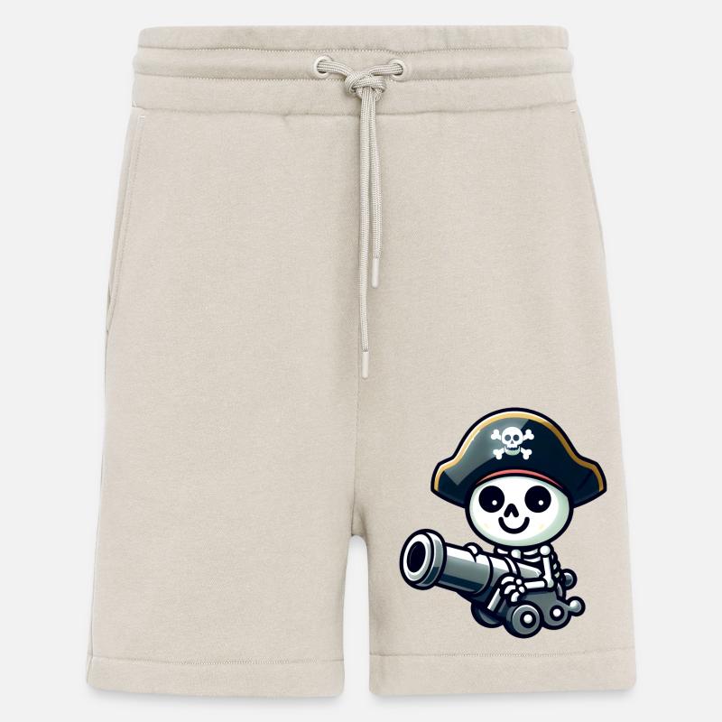 Crâne Pirate - Trésor Squelette - Short bio décontracté fabriqué en UE - WARM CLAY