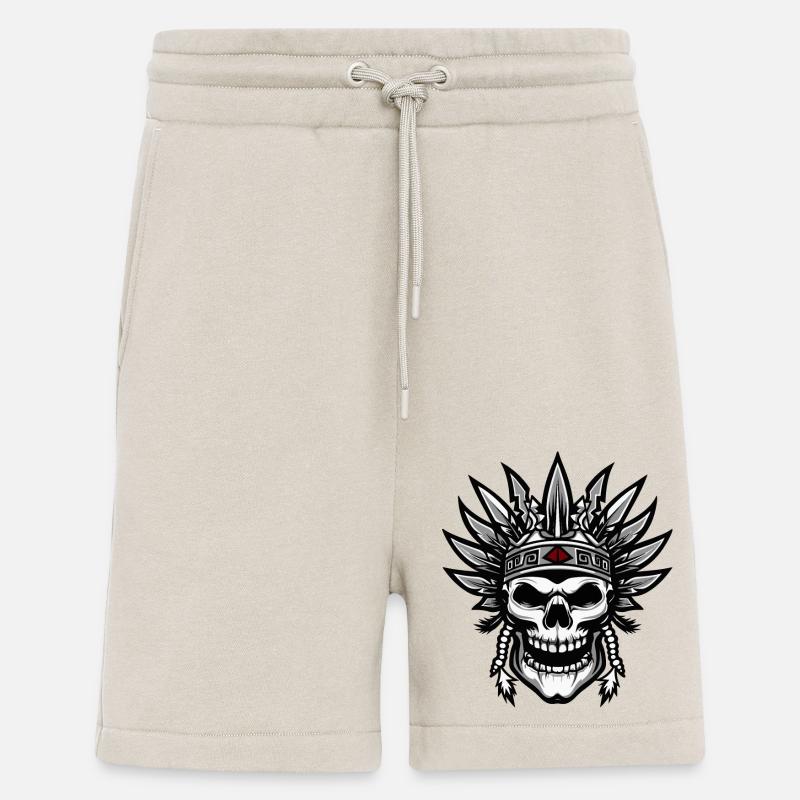 Chef Apache Skull Indien - Short bio décontracté fabriqué en UE - WARM CLAY