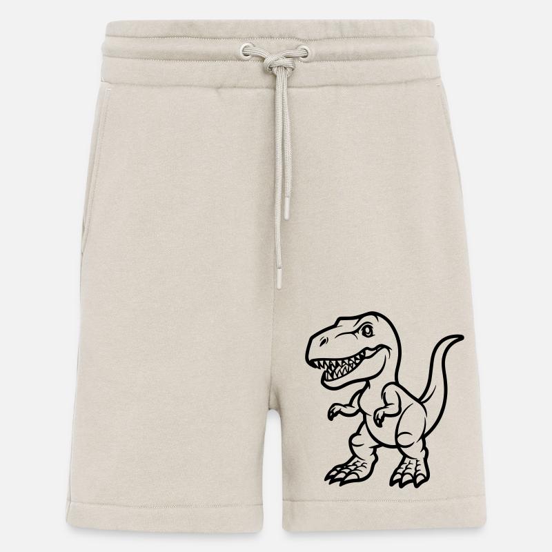 Bande dessinée T Rex - Short bio décontracté fabriqué en UE - WARM CLAY