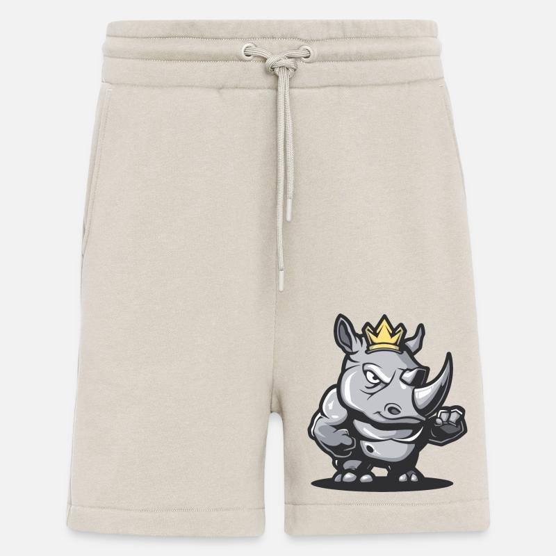 Rhino Comic Crown - Shorts - made by SPREAD - WARM CLAY