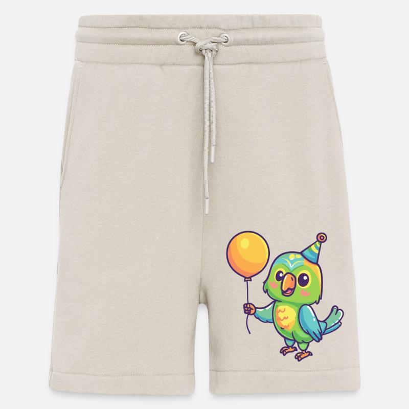 Perroquet anniversaire bébé - Short bio décontracté fabriqué en UE - WARM CLAY