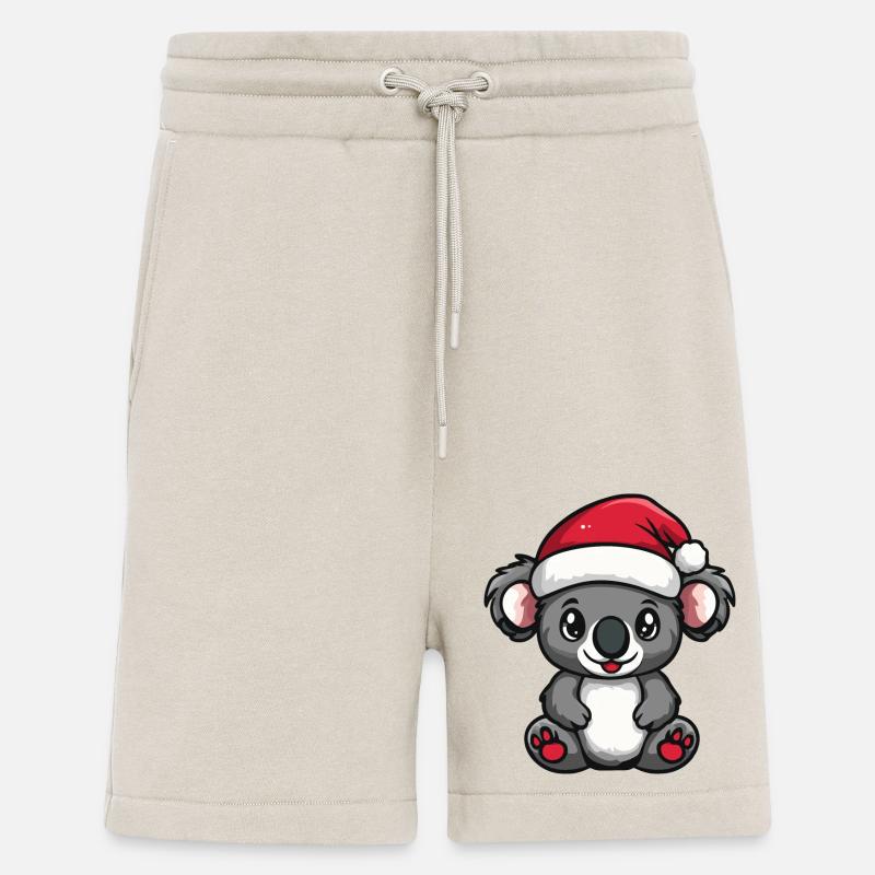 Koala Noël mignon - Short bio décontracté fabriqué en UE - WARM CLAY