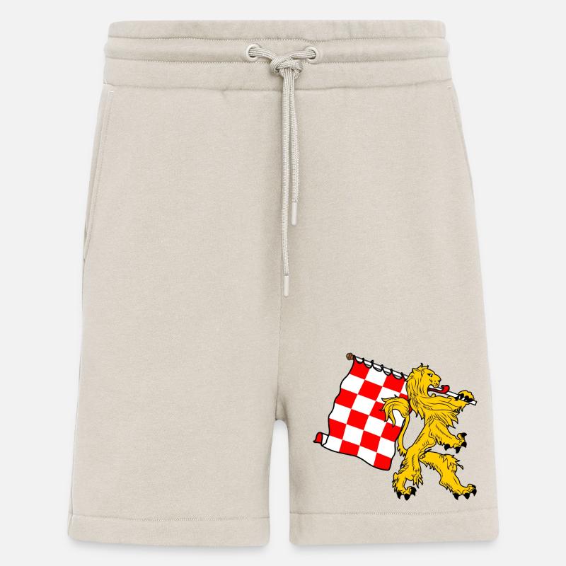 Lion avec drapeau Brabant-Septentrional Drapeau brabançon - Short bio décontracté fabriqué en UE - WARM CLAY