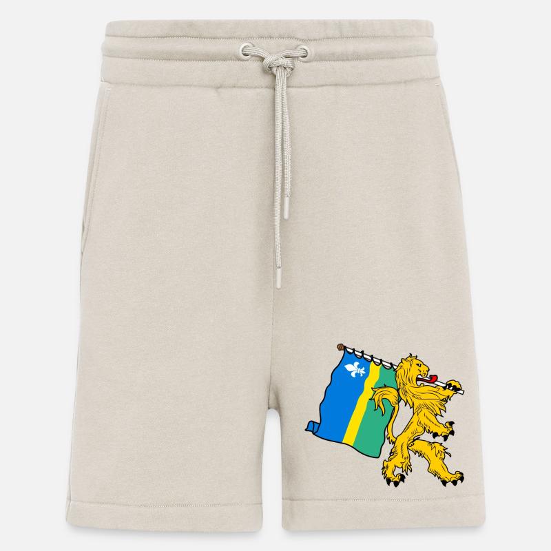 Lion avec drapeau Flevoland le drapeau - Short bio décontracté fabriqué en UE - WARM CLAY