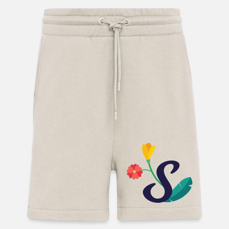 Eleganter Buchstabe 'S' mit Blumen - Shorts - made by SPREAD - WARM CLAY