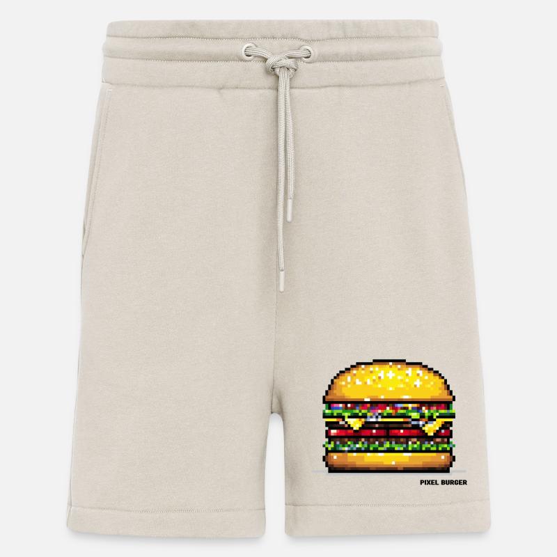 Pixel Hamburger - Short bio décontracté fabriqué en UE - WARM CLAY