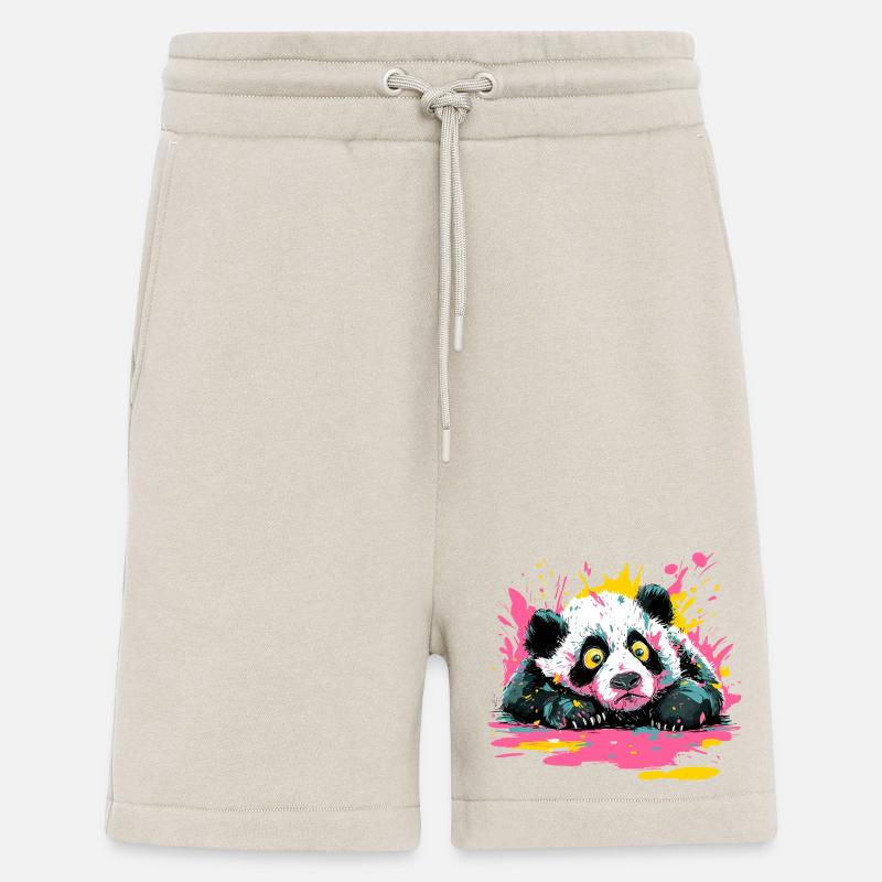 Panda Splash Pop-Art Farbspritzer - Shorts - made by SPREAD - WARM CLAY