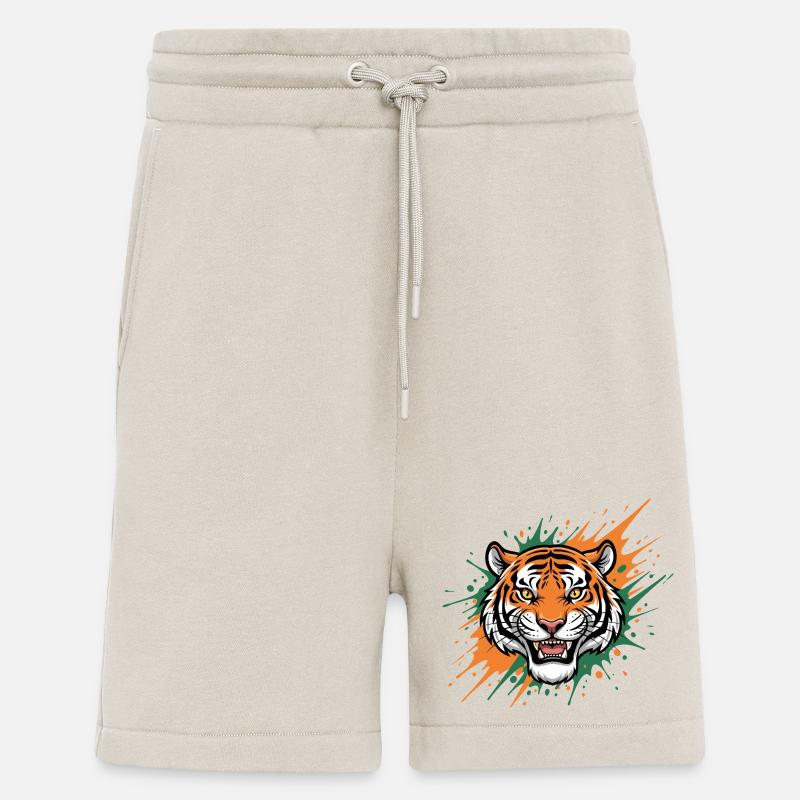 Tigerkopf Spritzerkunst - Shorts - made by SPREAD - WARM CLAY