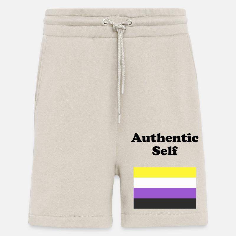 Non Binary Flag Authentic Self - Shorts - made by SPREAD - WARM CLAY