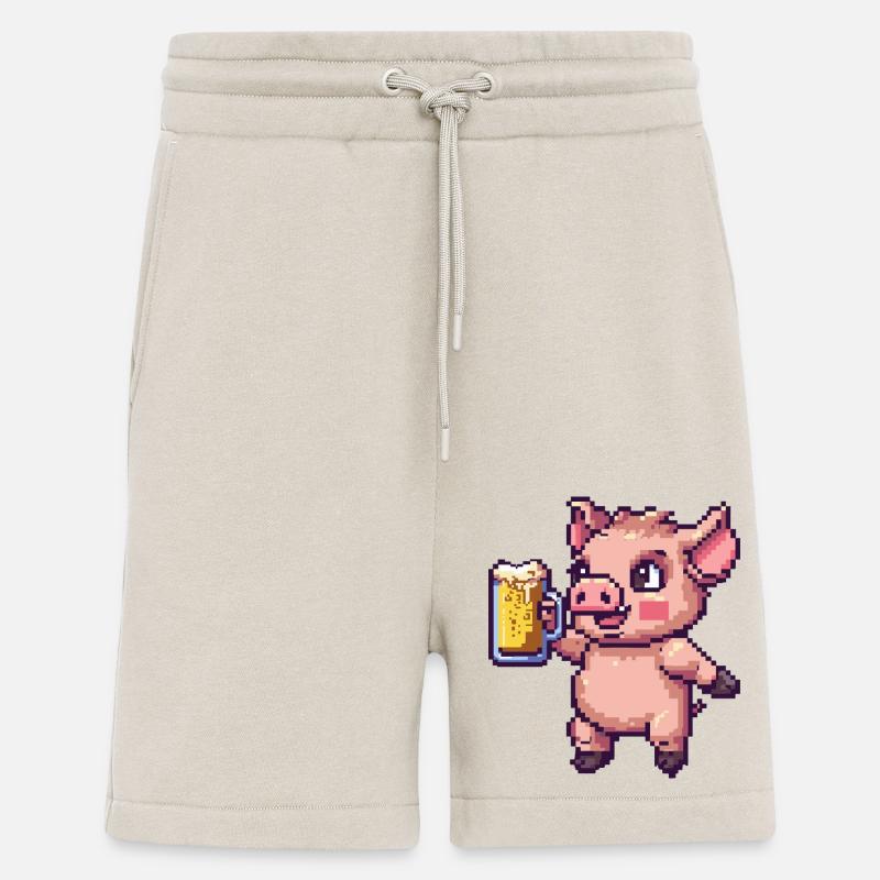 Schwein Bier Pixel - Shorts - made by SPREAD - WARM CLAY