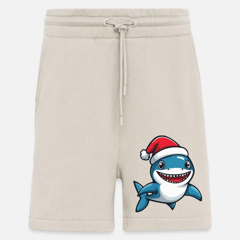 requin Noël mignon - Short bio décontracté fabriqué en UE - WARM CLAY