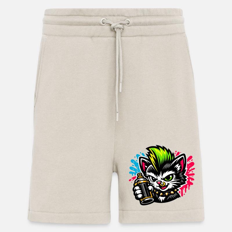 Graffiti Cat Spray Dot - Short bio décontracté fabriqué en UE - WARM CLAY