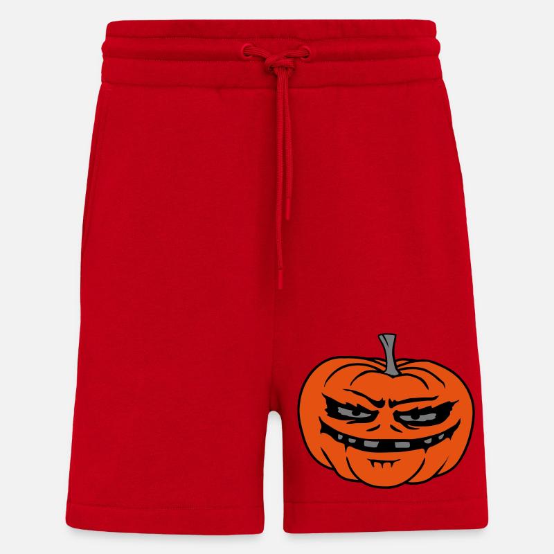 Evil Pumpkin Comic Halloween - Short bio décontracté fabriqué en UE - rouge