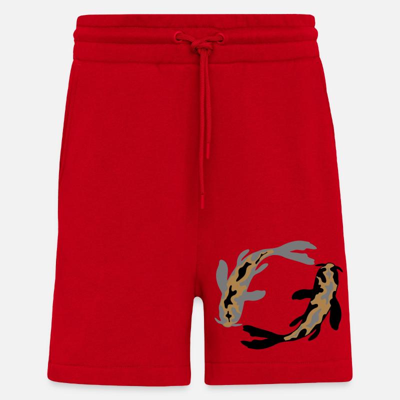Circle Design 2 Koi - Shorts - made by SPREAD - red