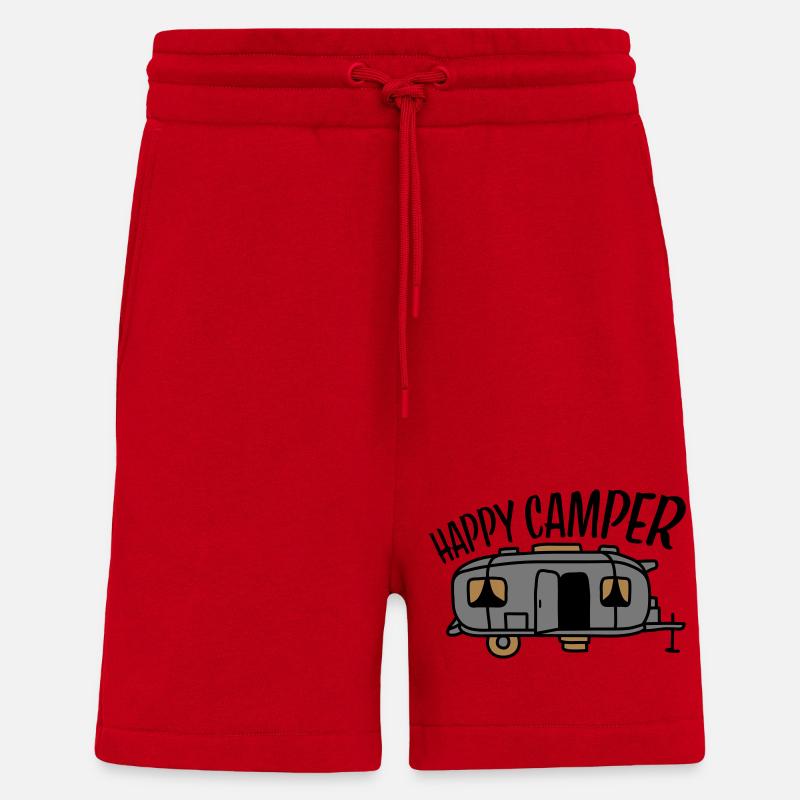 Happy Camper Camping Wagen - Shorts - made by SPREAD - Rot