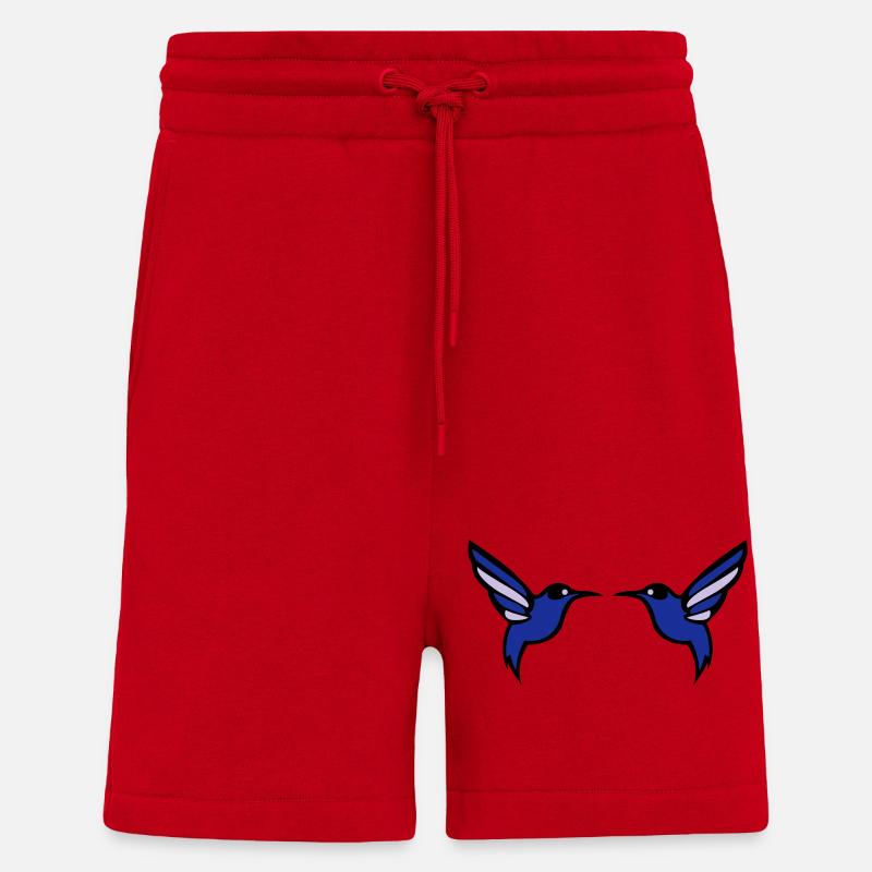 oiseau colibri 2 - Short bio décontracté fabriqué en UE - rouge