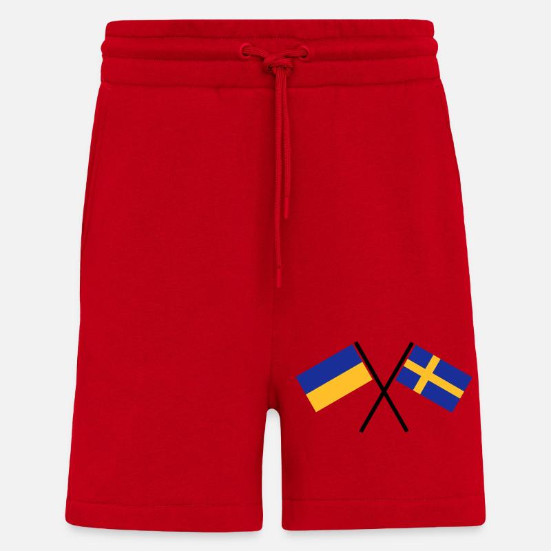 Sweden + Ukraine - Shorts - made by SPREAD - red