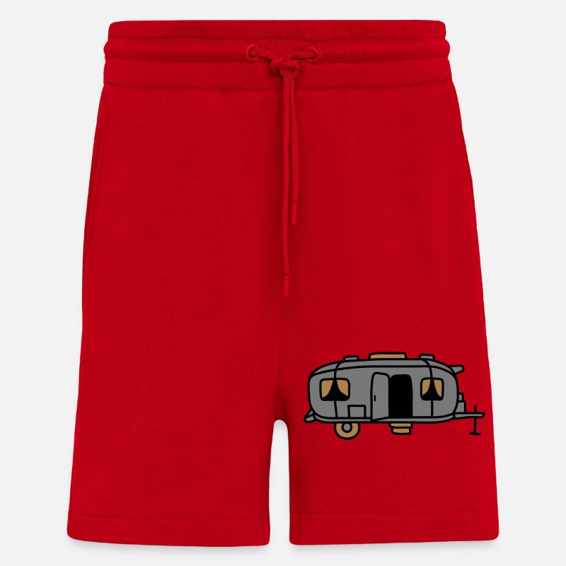 Camping Car Comic Design - Shorts - made by SPREAD - red