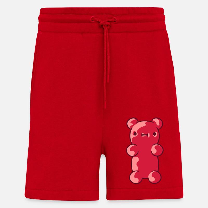 Tonnelle de gomme rouge sucrée - Short bio décontracté fabriqué en UE - rouge