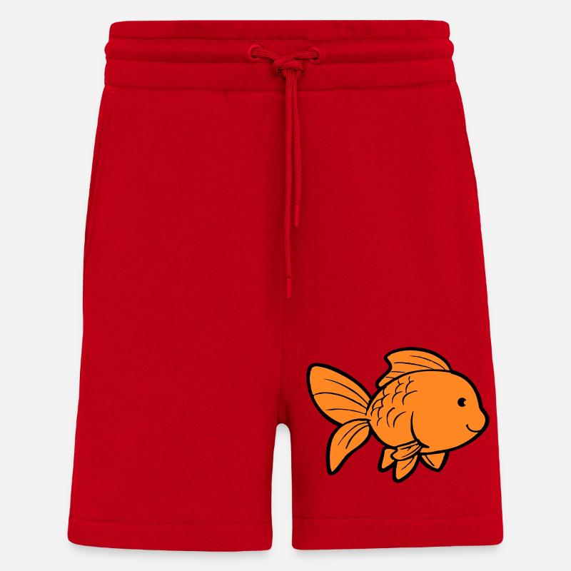 Poisson Poisson Rouge - Short bio décontracté fabriqué en UE - rouge