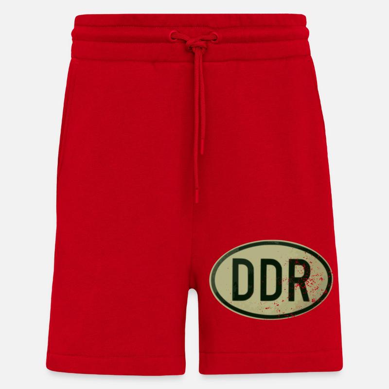 RDA - Rétro - Ostalgie - Short bio décontracté fabriqué en UE - rouge