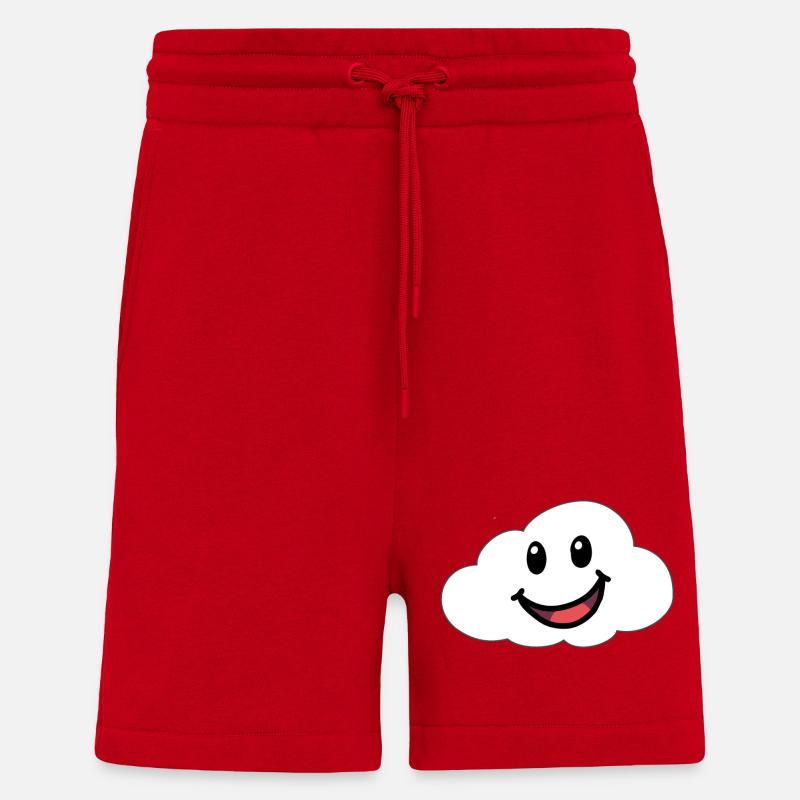 Émotions Sentiments Amical Nuage Ciel - Short bio décontracté fabriqué en UE - rouge