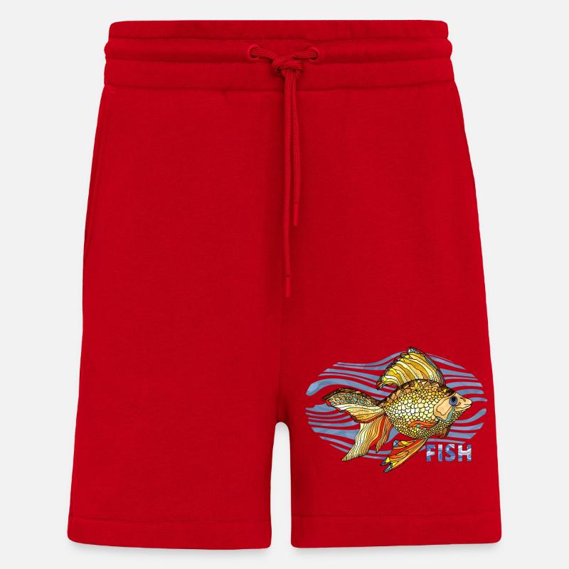 Poisson - Short bio décontracté fabriqué en UE - rouge