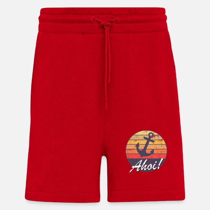 Sunset ahoy! Logo beach sunset - Shorts - made by SPREAD - red