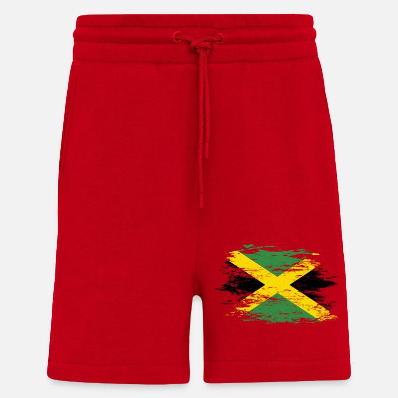 Drapeau de la Jamaïque utilisé - Short bio décontracté fabriqué en UE - rouge