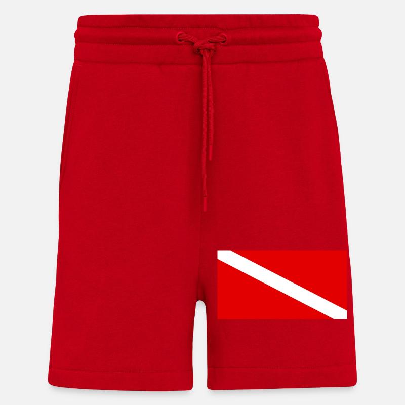 Taucherflagge Diving Flag - Shorts - made by SPREAD - Rot