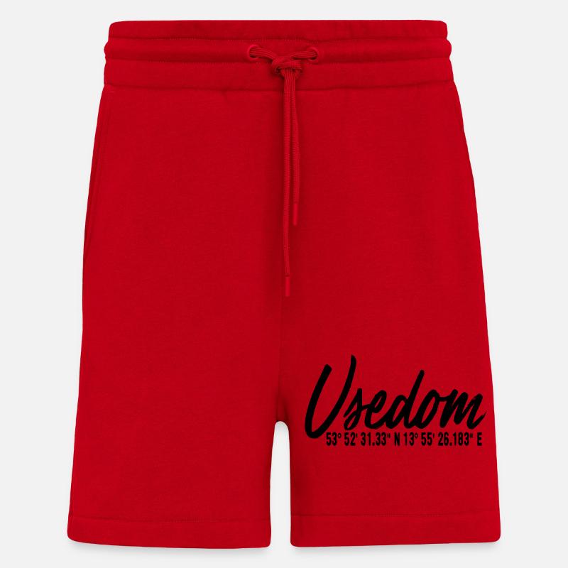 île usedom chemise - Short bio décontracté fabriqué en UE - rouge