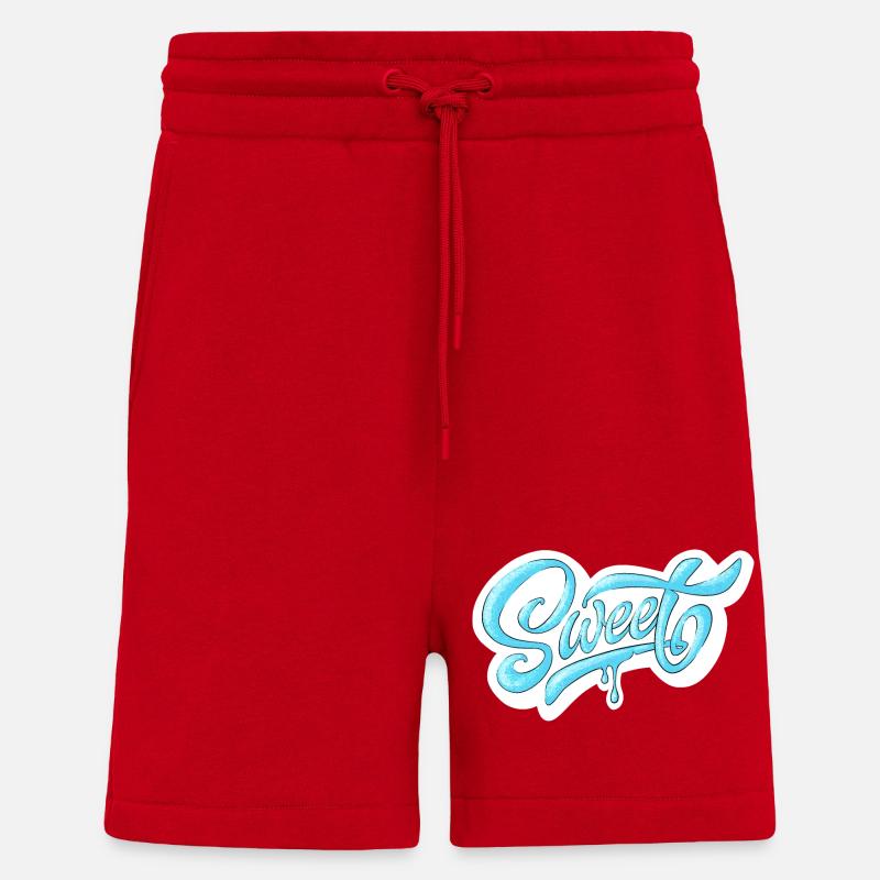 Cold Sweet Script Design - Shorts - made by SPREAD - red
