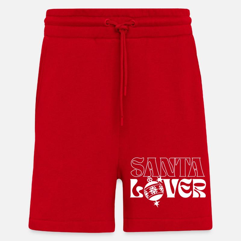 Conception d’amour de Noël festif - Short bio décontracté fabriqué en UE - rouge