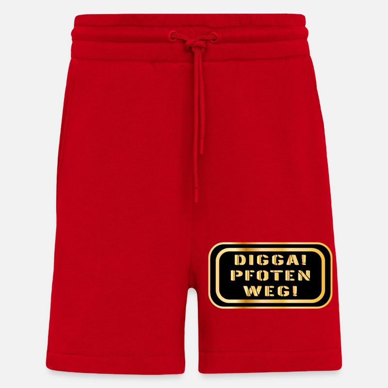 DIGGA PFOTEN WEG SPRÜCHE - Shorts - made by SPREAD - Rot